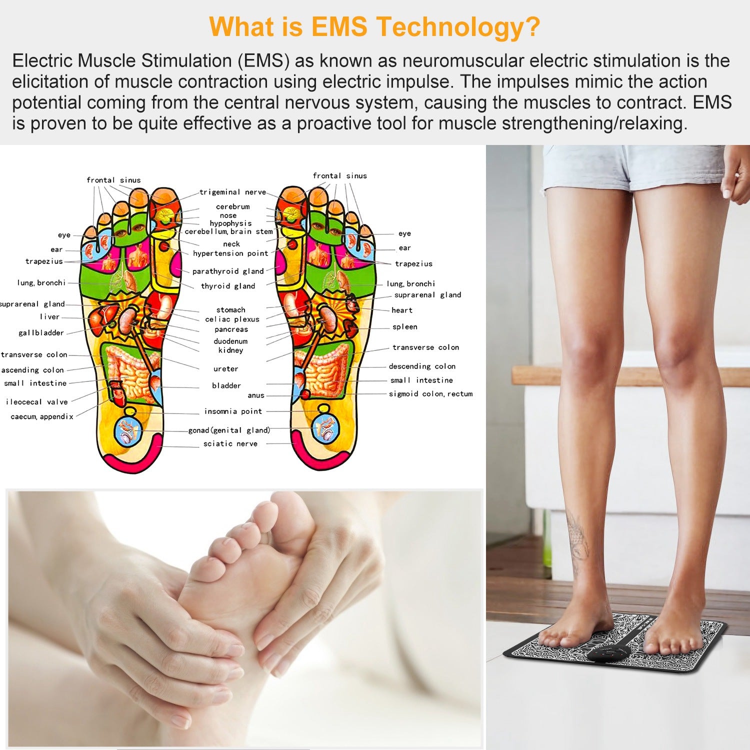 EMS Foot Massage Pad Pain Relief & Muscle Relaxation