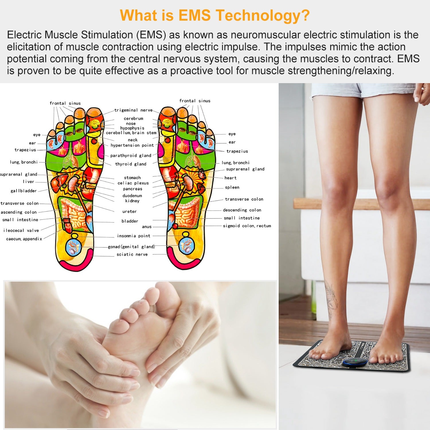 EMS Foot Massage Pad Pain Relief & Muscle Relaxation